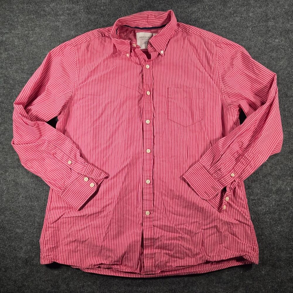 Madison Men's Red and Pink Shirt